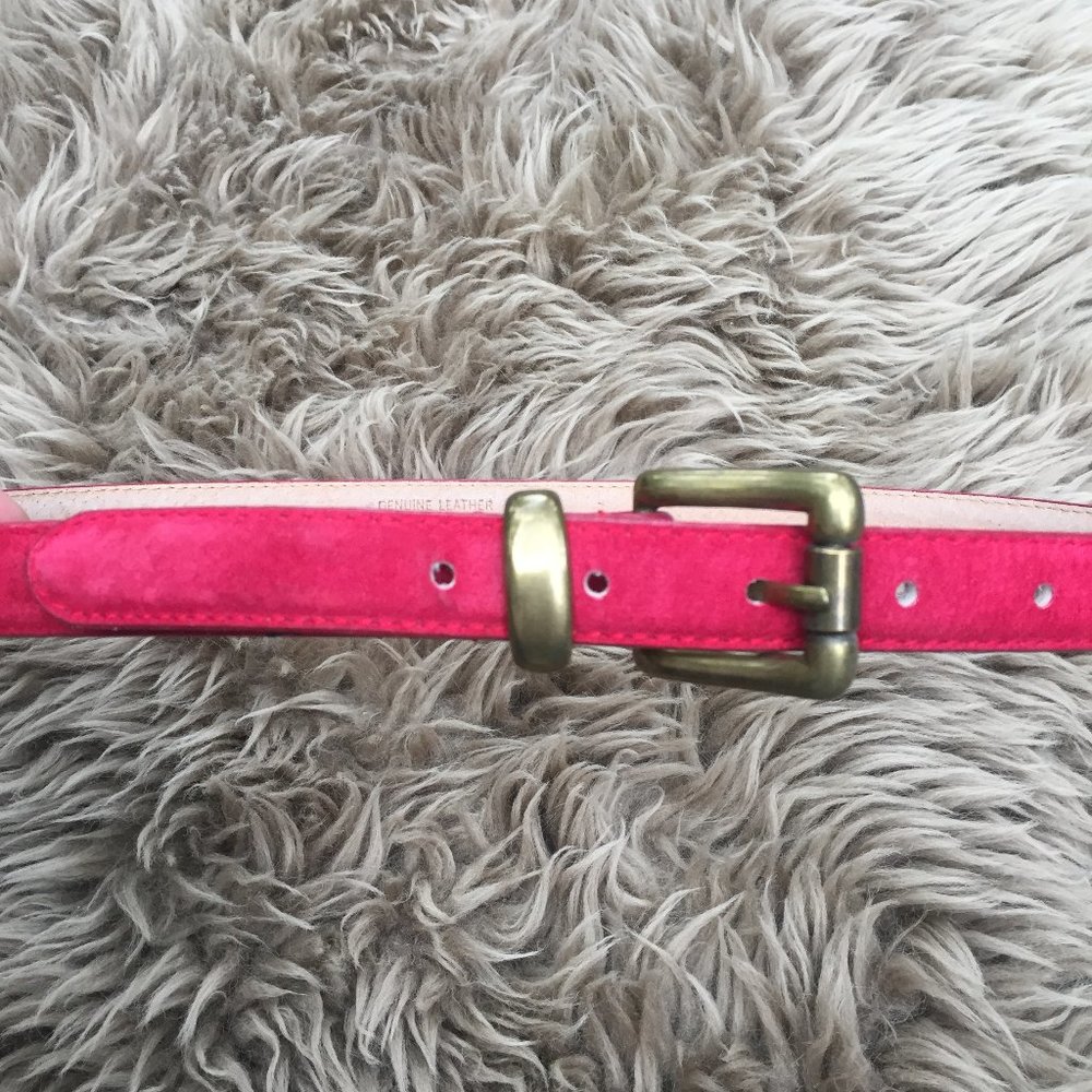 Vintage thin red leather belt - size L - Picture 4 of 6